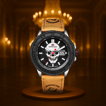 Men's Chronograph Watch Black Stainless Steel 46mm