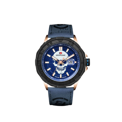 Men's Chronograph Watch Black Stainless Steel 46mm