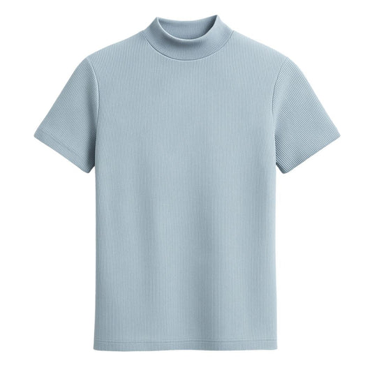 Men's Dress Shirt Blue Breathable Fabric