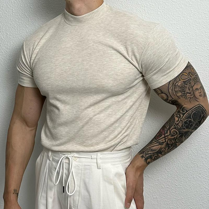 Men's Dress Shirt Blue Breathable Fabric