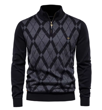 Men's Half-Zip Sweater Gray Soft Fabric 1