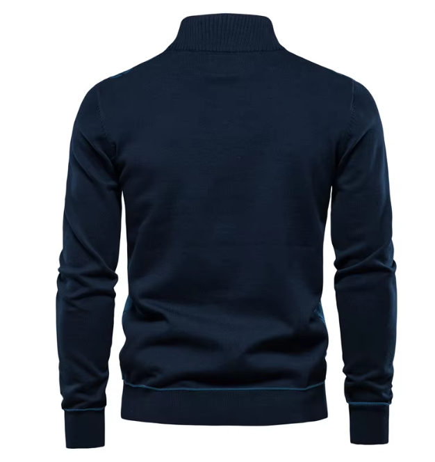 Men's Half-Zip Sweater Gray Soft Fabric 4