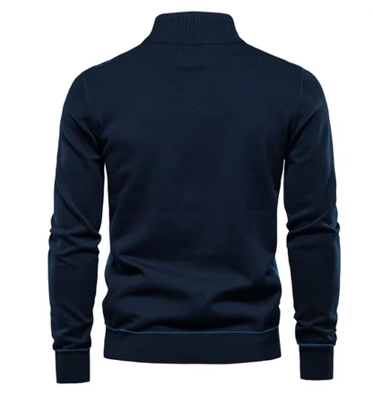 Men's Half-Zip Sweater Gray Soft Fabric 4