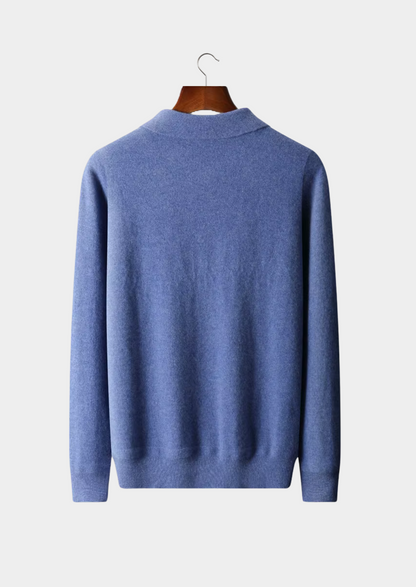 Men's Half Zip Polo Shirt Extra-Fine Merino Wool 4