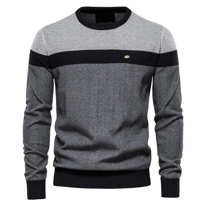 Men's Half Zip Sweater Grey Cotton Blend 3