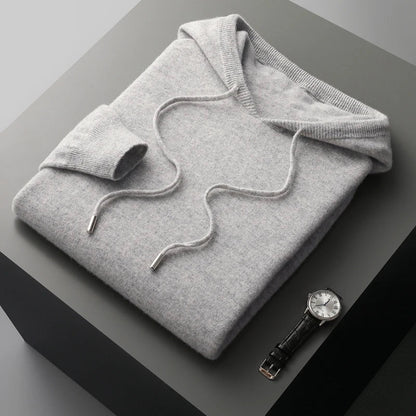 Men's Hoodie Grey Merino Wool