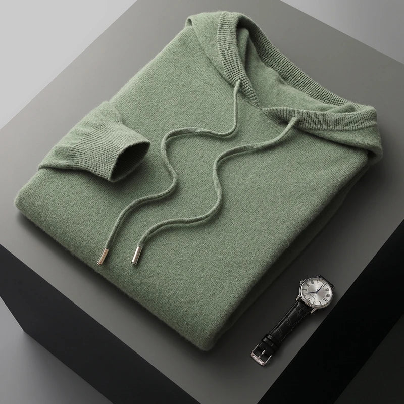 Men's Hoodie Grey Merino Wool