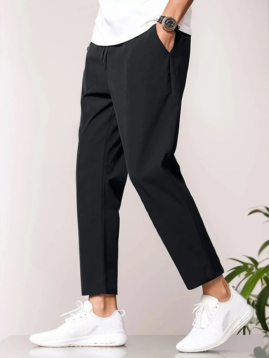 Men's Joggers Black Lightweight Quick-Drying Fabric