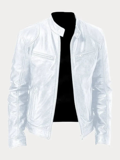 Men's Leather Jacket Black Genuine Leather Casual Bomber Coat 11