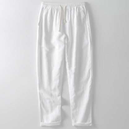 Men's Linen Pants Beige Lightweight Comfortable