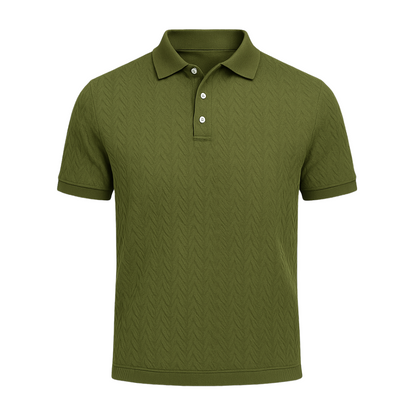 Men's Long Sleeve Polo Shirt Navy Cotton