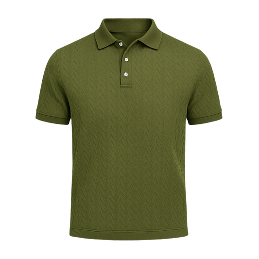 Men's Long Sleeve Polo Shirt Navy Cotton