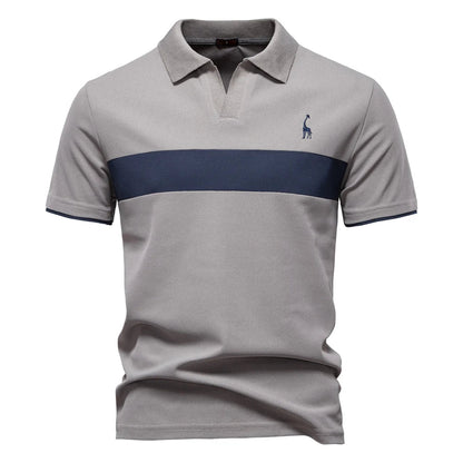 Men's Long Sleeve Polo Shirt Navy Cotton