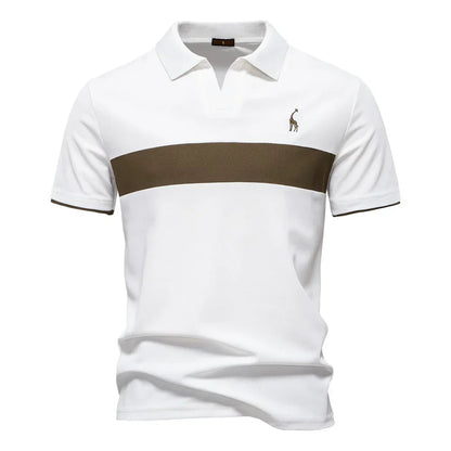 Men's Long Sleeve Polo Shirt Navy Cotton