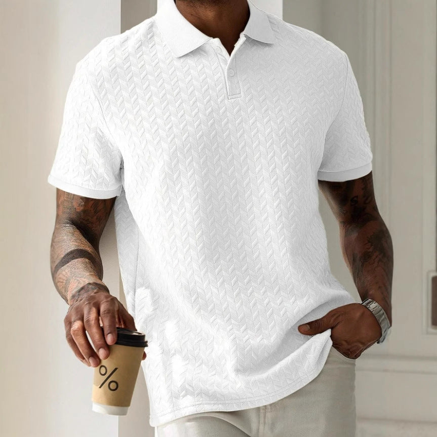Men's Long Sleeve Polo Shirt Navy Cotton