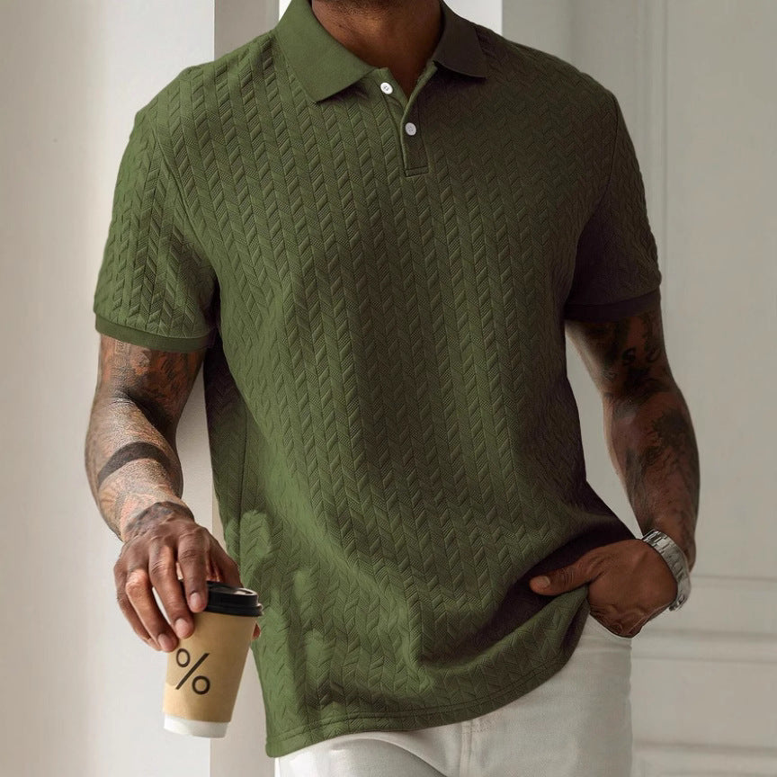 Men's Long Sleeve Polo Shirt Navy Cotton