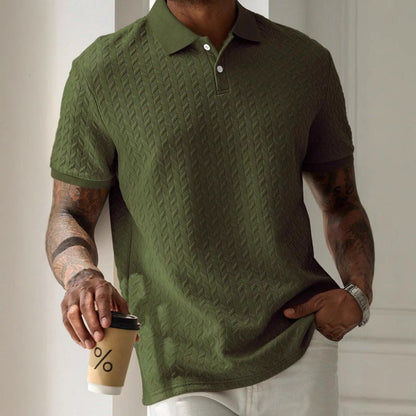 Men's Long Sleeve Polo Shirt Navy Cotton