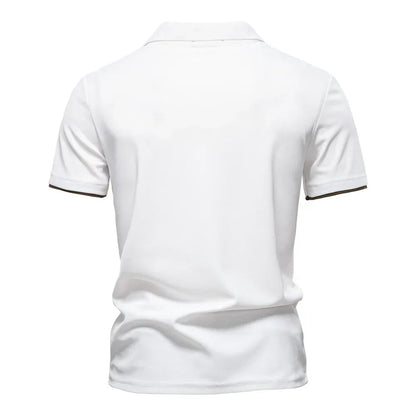 Men's Long Sleeve Polo Shirt Navy Cotton