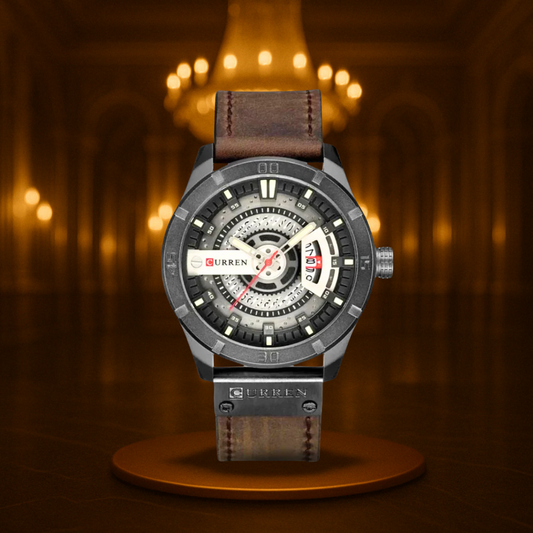 Men's Military Watch Black Quartz 45mm