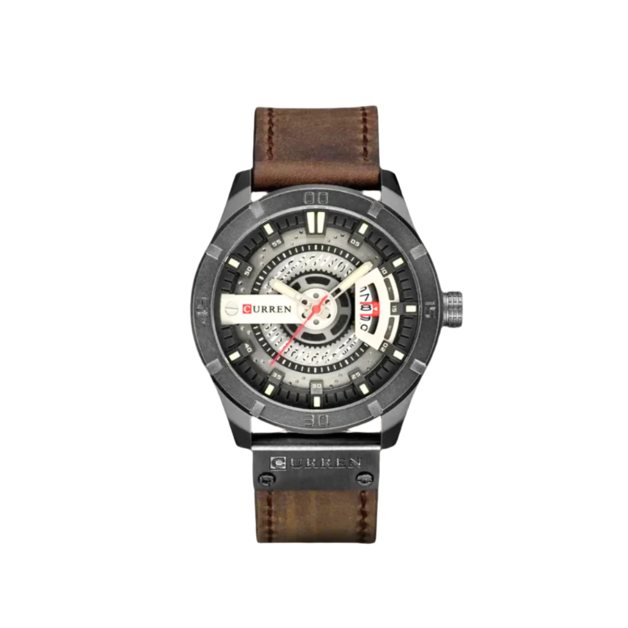 Men's Military Watch Black Quartz 45mm