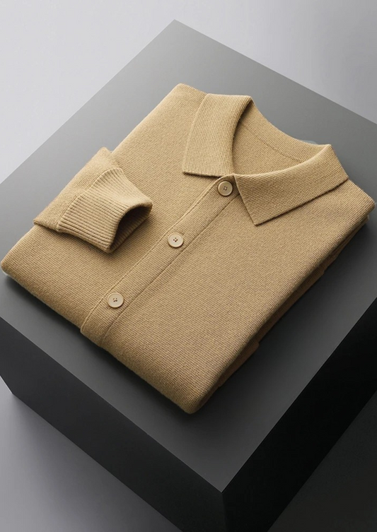 Men's Overshirt Grey Merino Wool Button-Up Extra-Fine 0