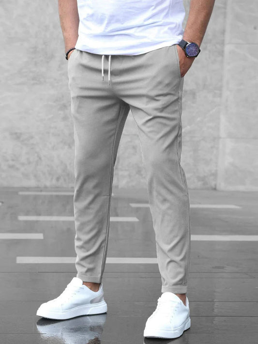 Men's Pants Black Stretch Fabric Tailored Fit