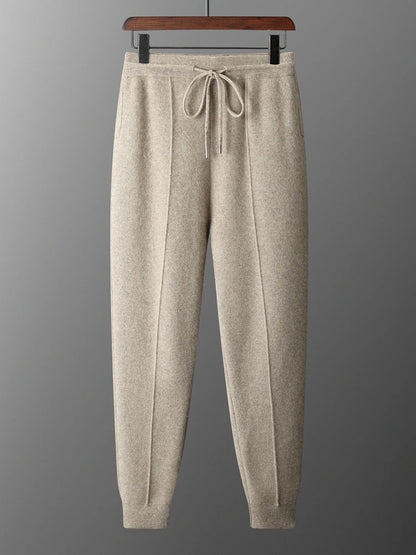 Men's Pants High-Waisted Warm Merino Wool Casual Business 0