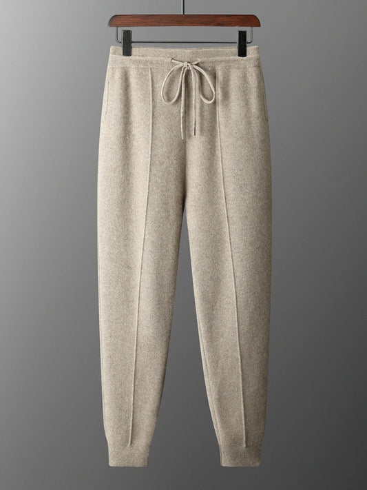 Men's Pants High-Waisted Warm Merino Wool Casual Business 0