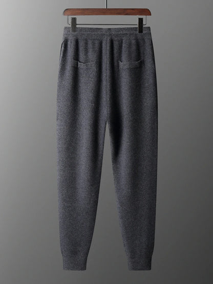 Men's Pants High-Waisted Warm Merino Wool Casual Business 3