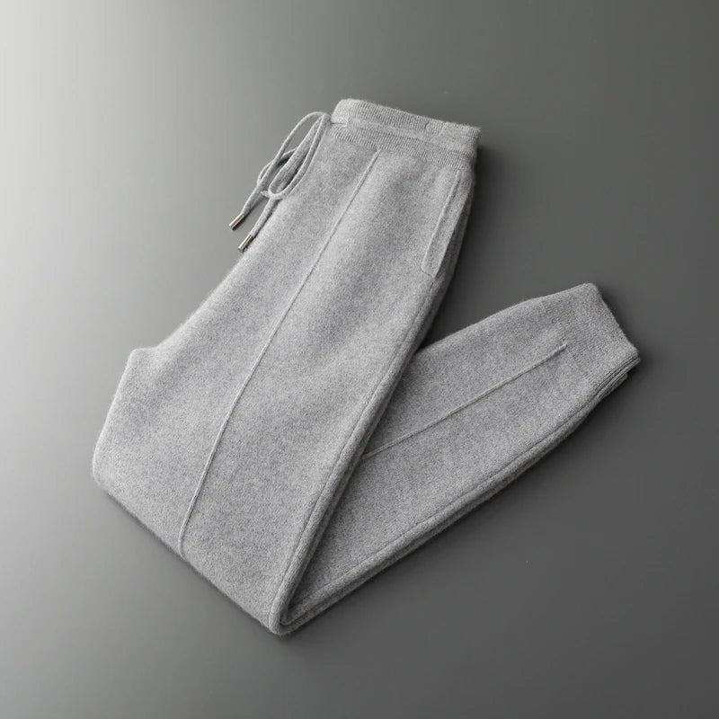 Men's Pants High-Waisted Warm Merino Wool Casual Business 8