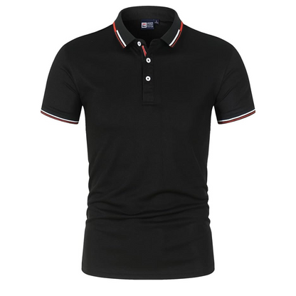 Men's Polo Shirt Blue Cotton Blend