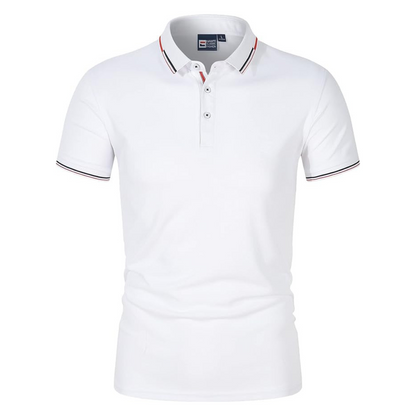 Men's Polo Shirt Blue Cotton Blend