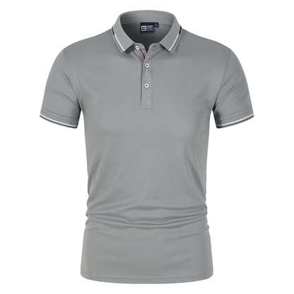 Men's Polo Shirt Blue Cotton Blend