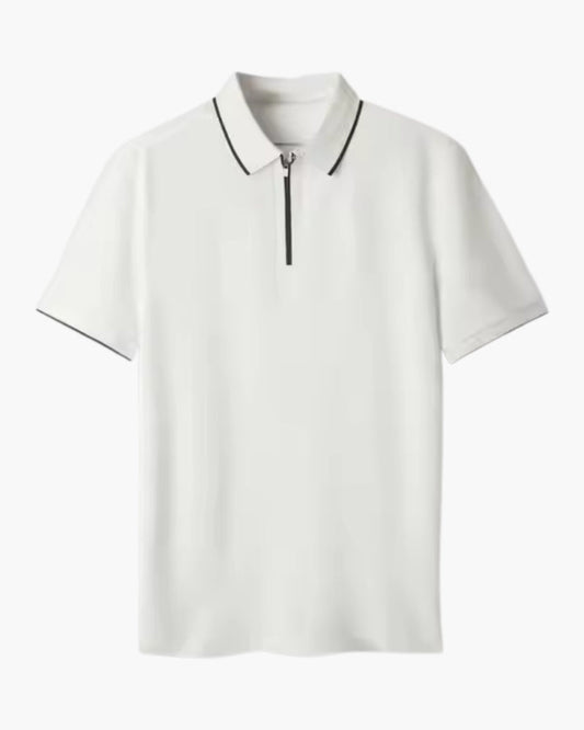 Men's Polo Shirt Grey Heavy Knit Half-Zip 0