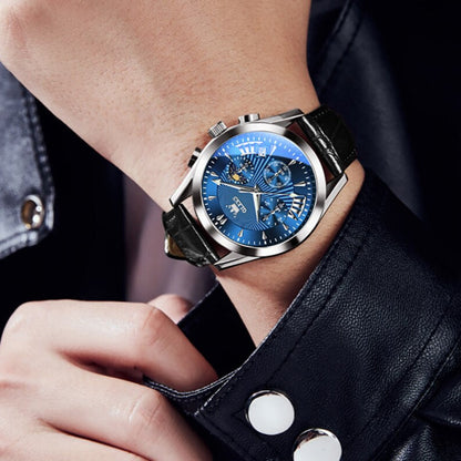 Men's Quartz Watch – Moon Phase Display
