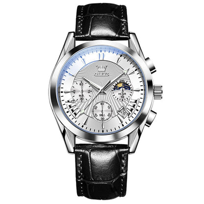Men's Quartz Watch – Moon Phase Display