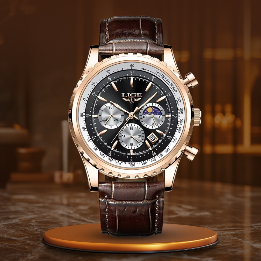 Men's Quartz Watch with Slim Strap, Waterproof Design, Luminous Hands, Shock Resistant – Elegant Timepiece for Any Occasion 0