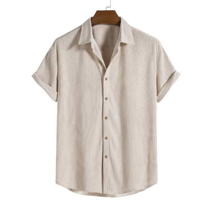Men's Short Sleeve Shirt White Lightweight Cotton