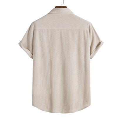 Men's Short Sleeve Shirt White Lightweight Cotton