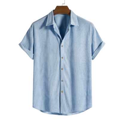Men's Short Sleeve Shirt White Lightweight Cotton