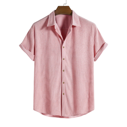 Men's Short Sleeve Shirt White Lightweight Cotton