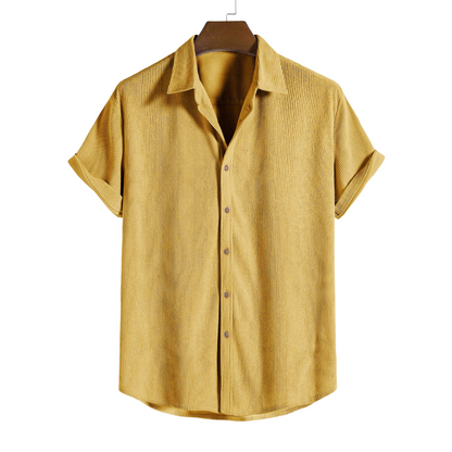 Men's Short Sleeve Shirt White Lightweight Cotton