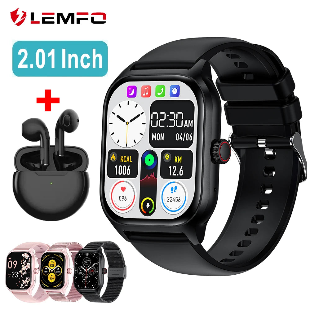 Men's Smart Watch Black Bluetooth Fitness Tracker Waterproof