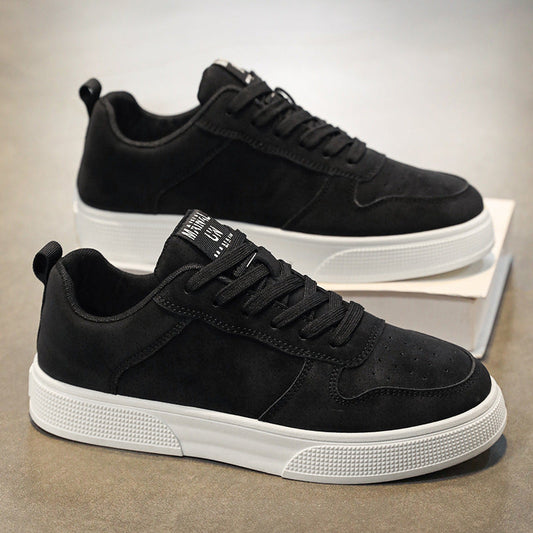 Men's Sneakers Black Rubber Low-Top