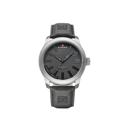 Men's Sport Watch Black Leather 46mm