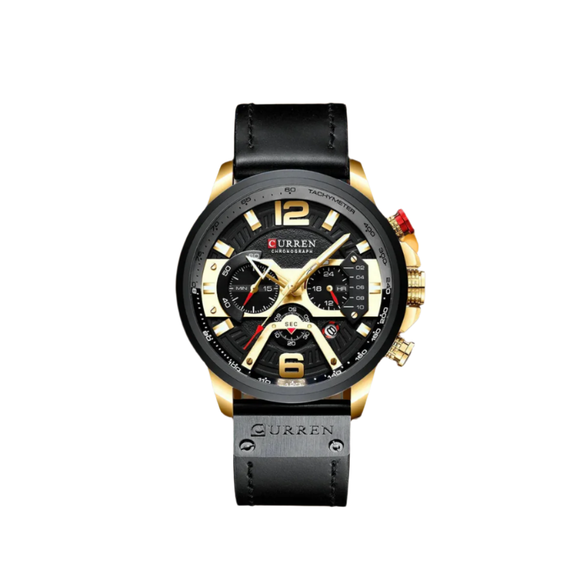 Men's Sports Watch Black Durable 48mm
