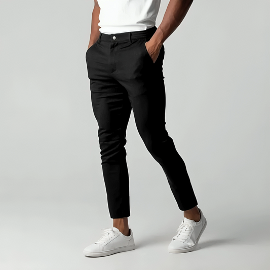 Men's Stretch Chino Pants Beige Cotton 0