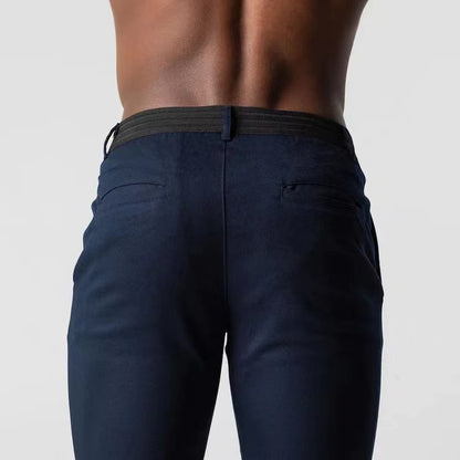Men's Stretch Chino Pants Beige Cotton 5
