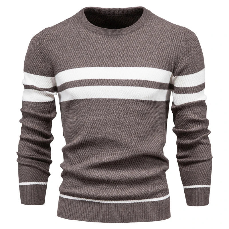 Men's Sweater Blue Striped Cotton Slim Fit 7