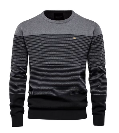Men's Sweater Gray Cotton Blend Tailored Fit 3